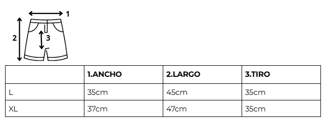 Tabla de talles SHORT BAYER MUNICH ROJO - 26/27 - NUMERO 17
